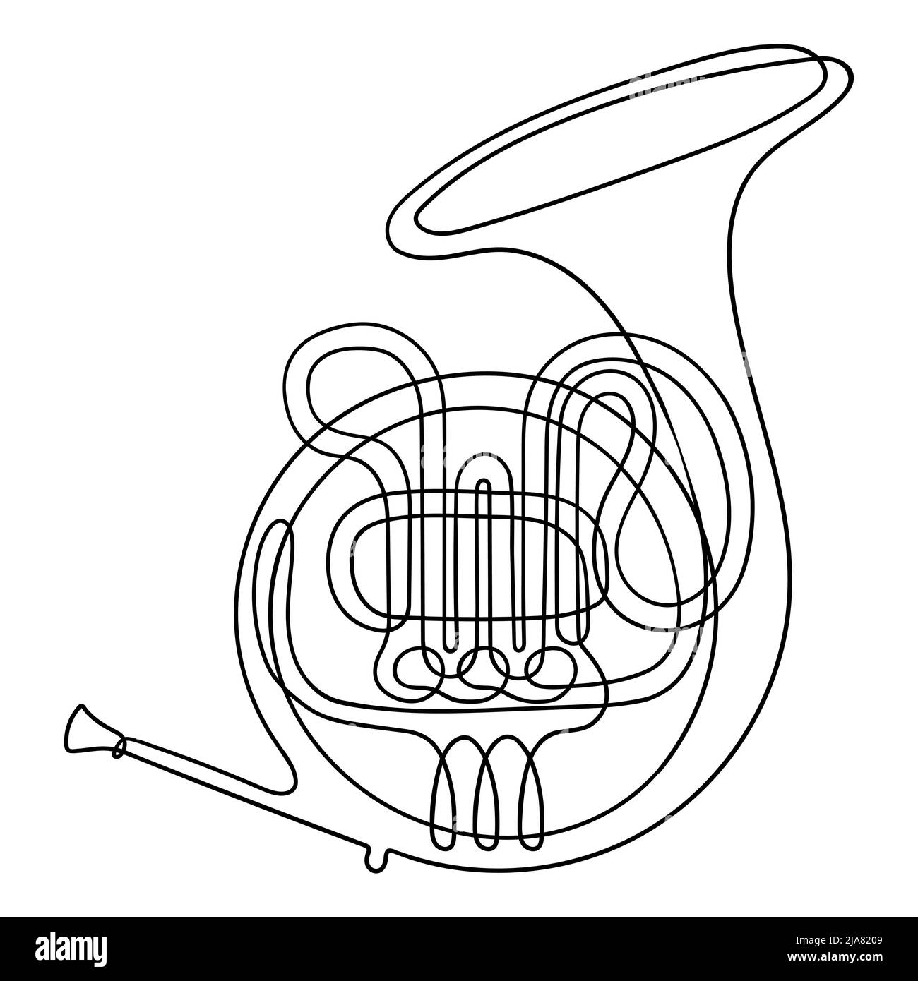 Music one line drawing vector hi-res stock photography and images