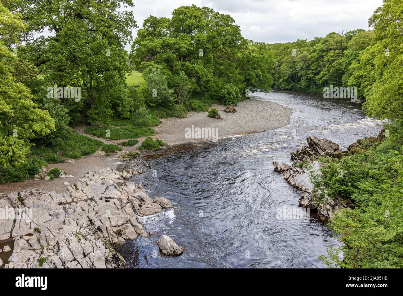 The River Lune from Devil's Bridge at Kirkby Lonsdale, Cumbria, England, Uk Stock Photo