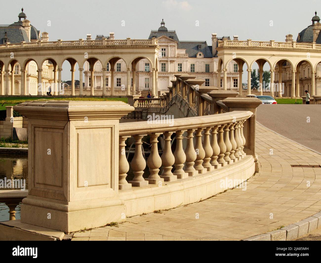 Architecture, courtyard and external view of the Chateau Laffitte Hotel