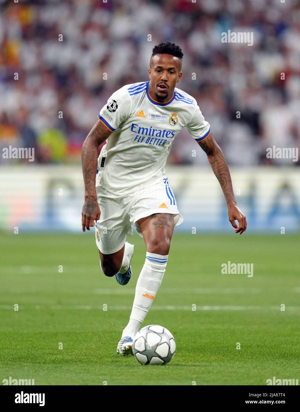 Real Madrid's Eder Militao during the UEFA Champions League Final at the Stade de France, Paris. Picture date: Saturday May 28, 2022. Stock Photo