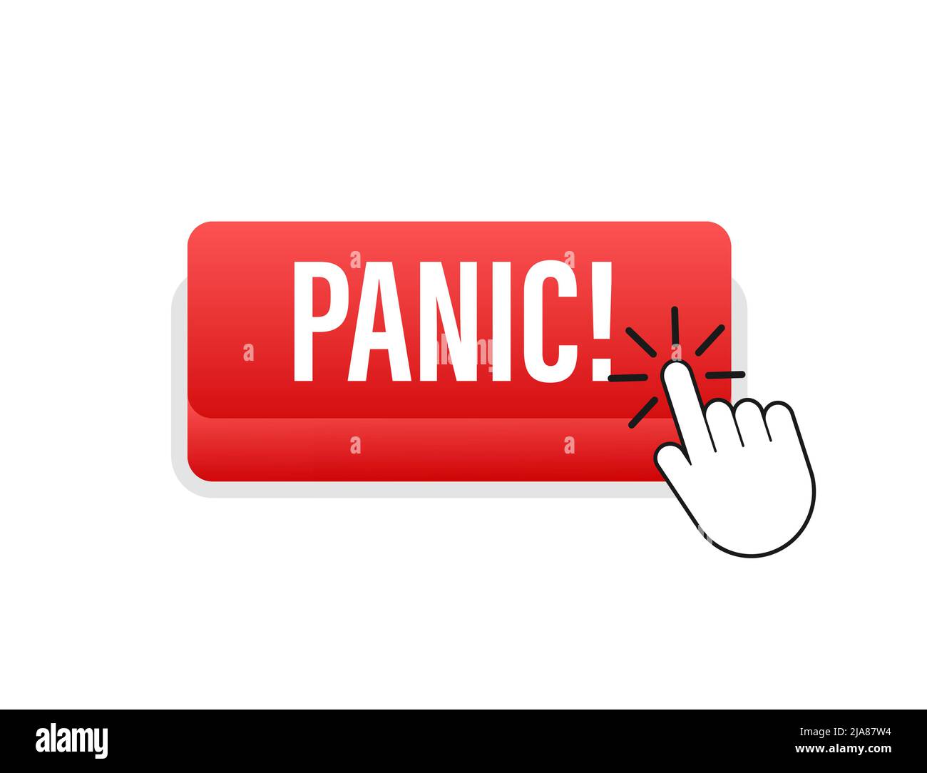 Panic push button, great design for any purposes. Flat design. Vector