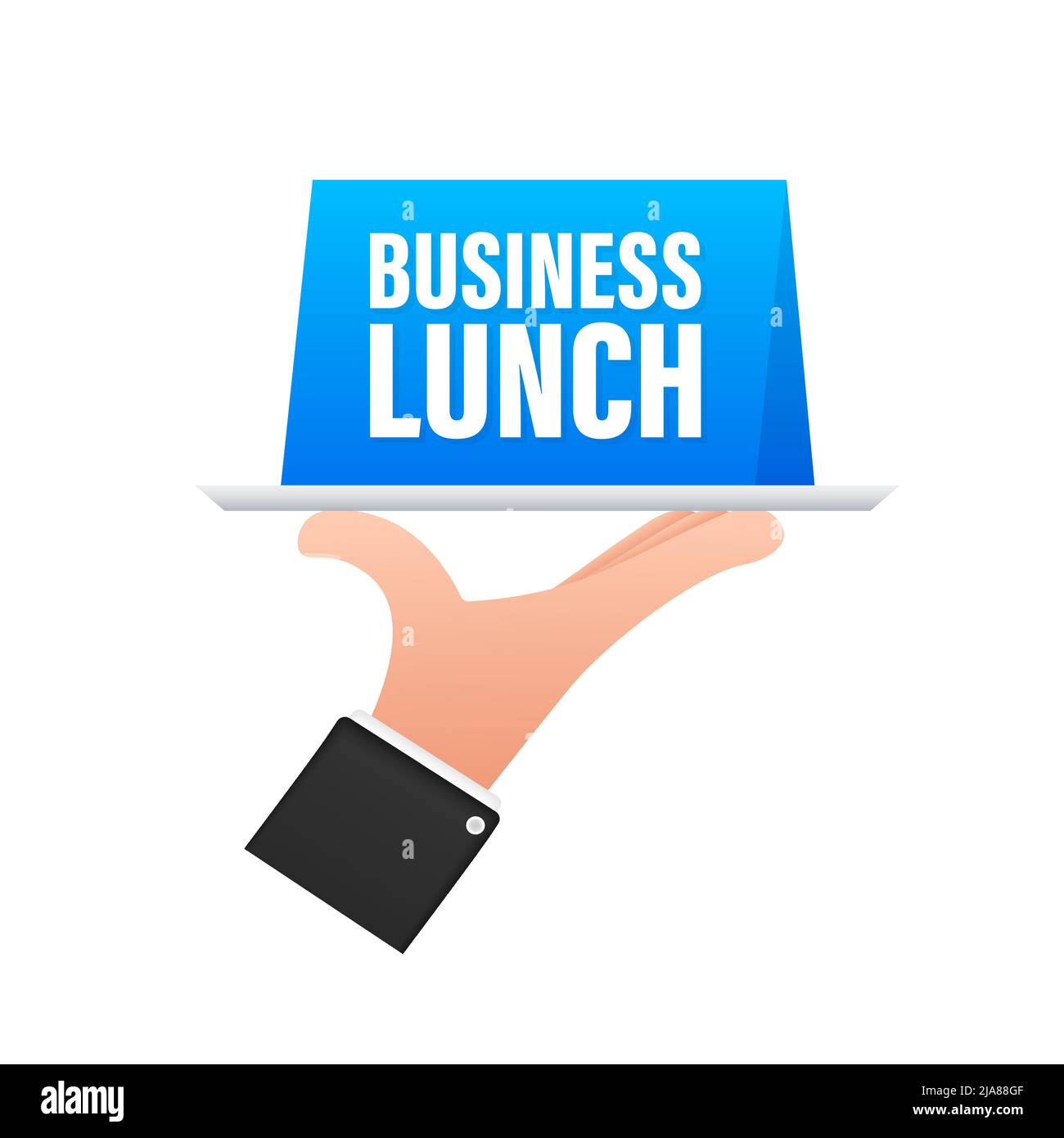 Flat icon with business lunch on white background for cover design