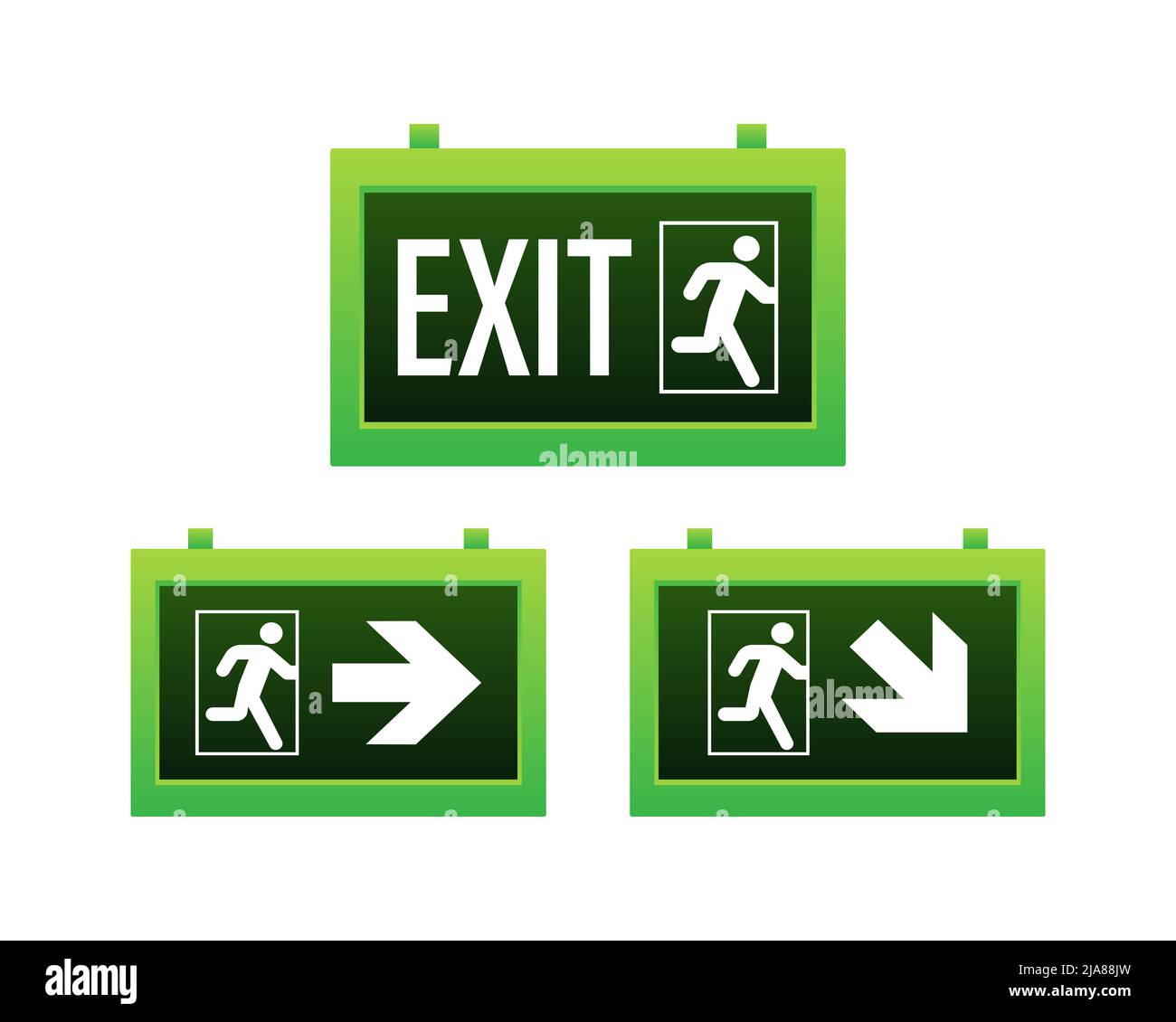 Emergency exit sign. Protection symbol. Fire icon. Vector stock