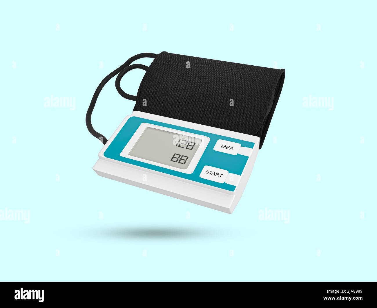 Blood pressure monitor on white background. Medical electronic