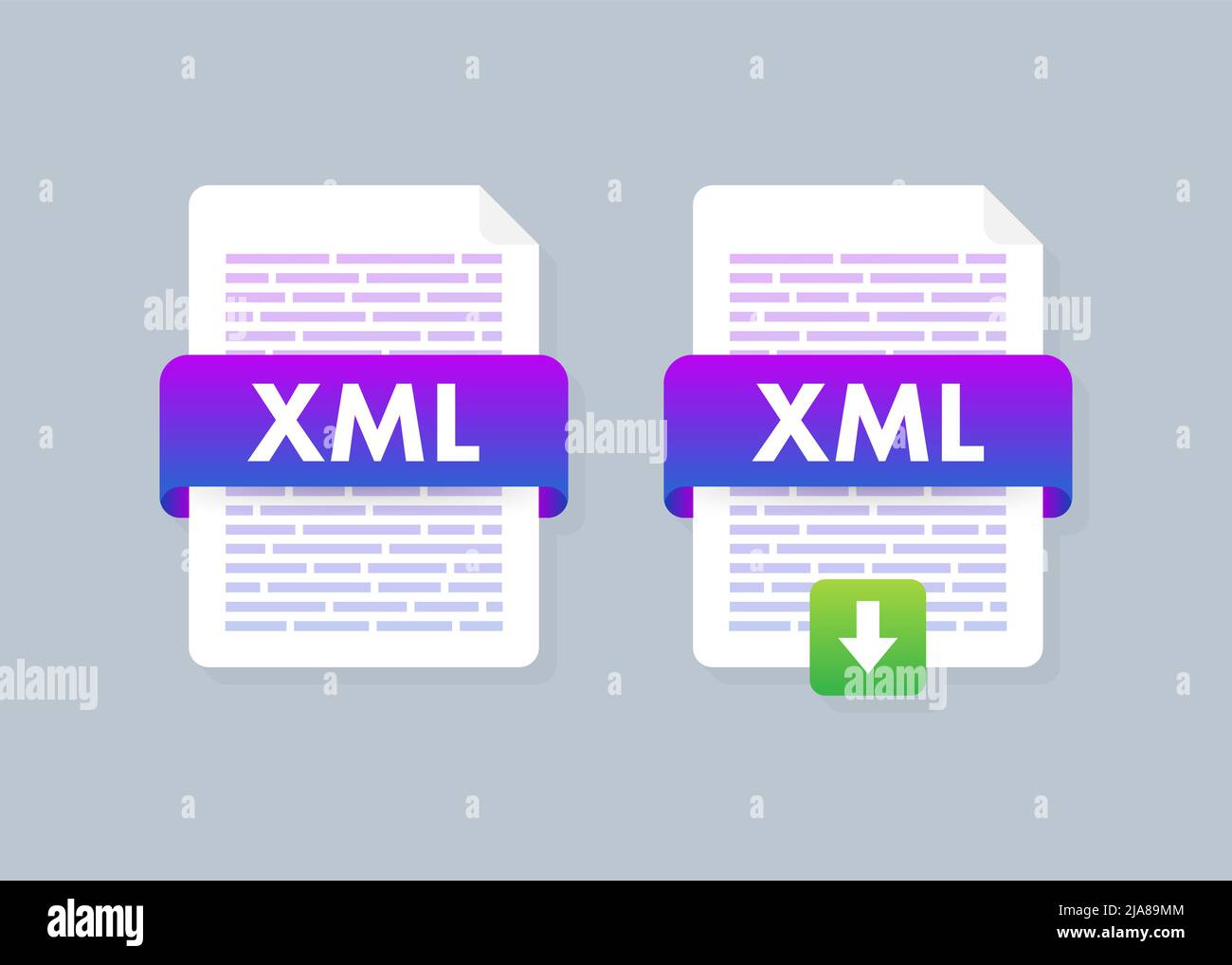 Flat xml for paper design. Flat isometric vector illustration. Design element. Computer technology isometric illustration. Stock Vector