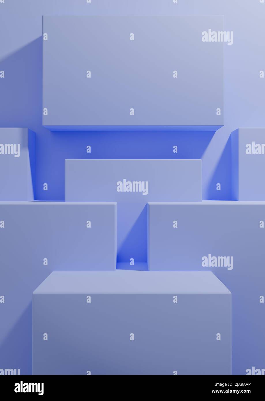 Light, pastel blue 3D rendering product display background simple ...