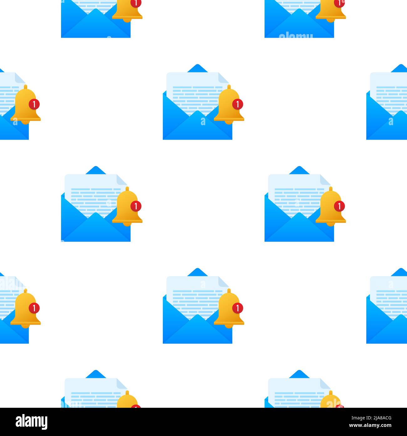 Enable reminder notification pattern. Email notification. Message alert. Vector stock illustration. Stock Vector