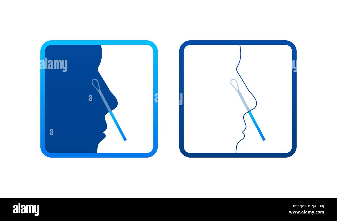 Pcr test, male profile. Coronavirus prevention. Vector illustration ...