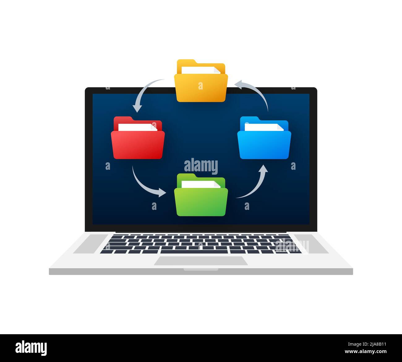 Flat icon with file exchange. Flat digital vector illustration. Cloud