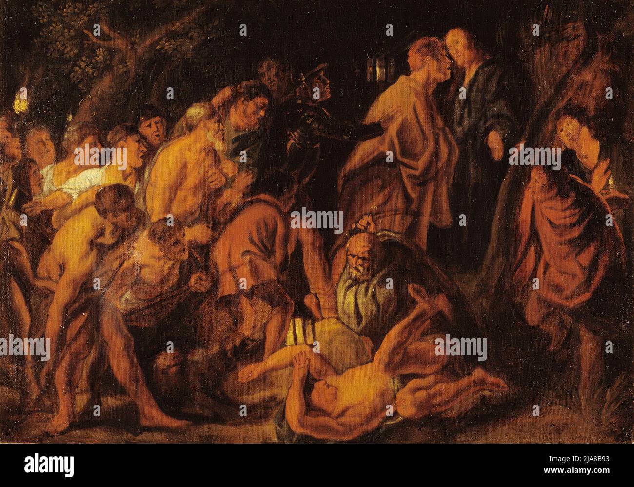 The Betrayal and Arrest of Christ in Gethsemane by Jacob Jordaens Stock Photo