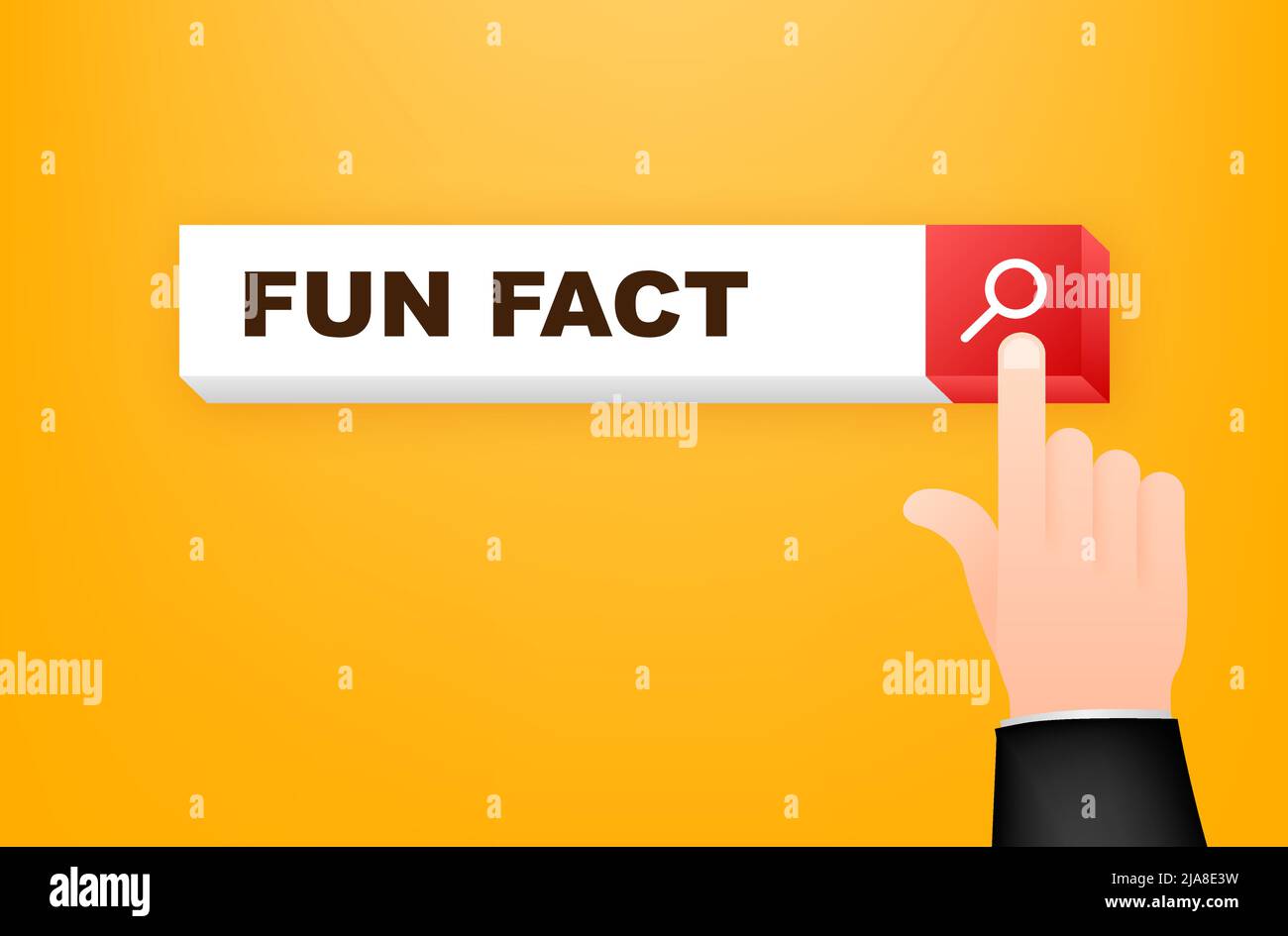 Search line label with fun fact. Megaphone banner Stock Vector