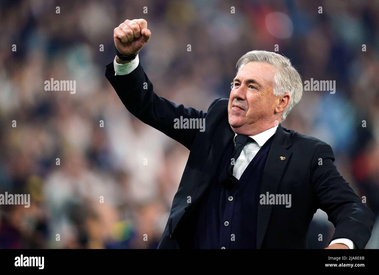 Real Madrid Manager Carlo Ancelotti Celebrates Winning The UEFA ...