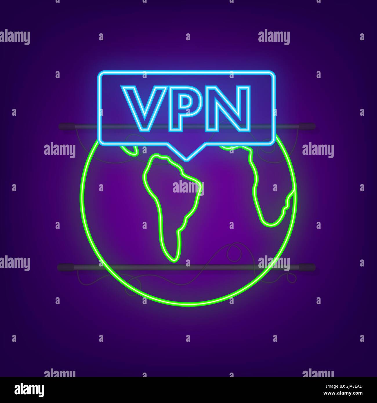 Secure VPN connection concept. Neon style. Virtual private network