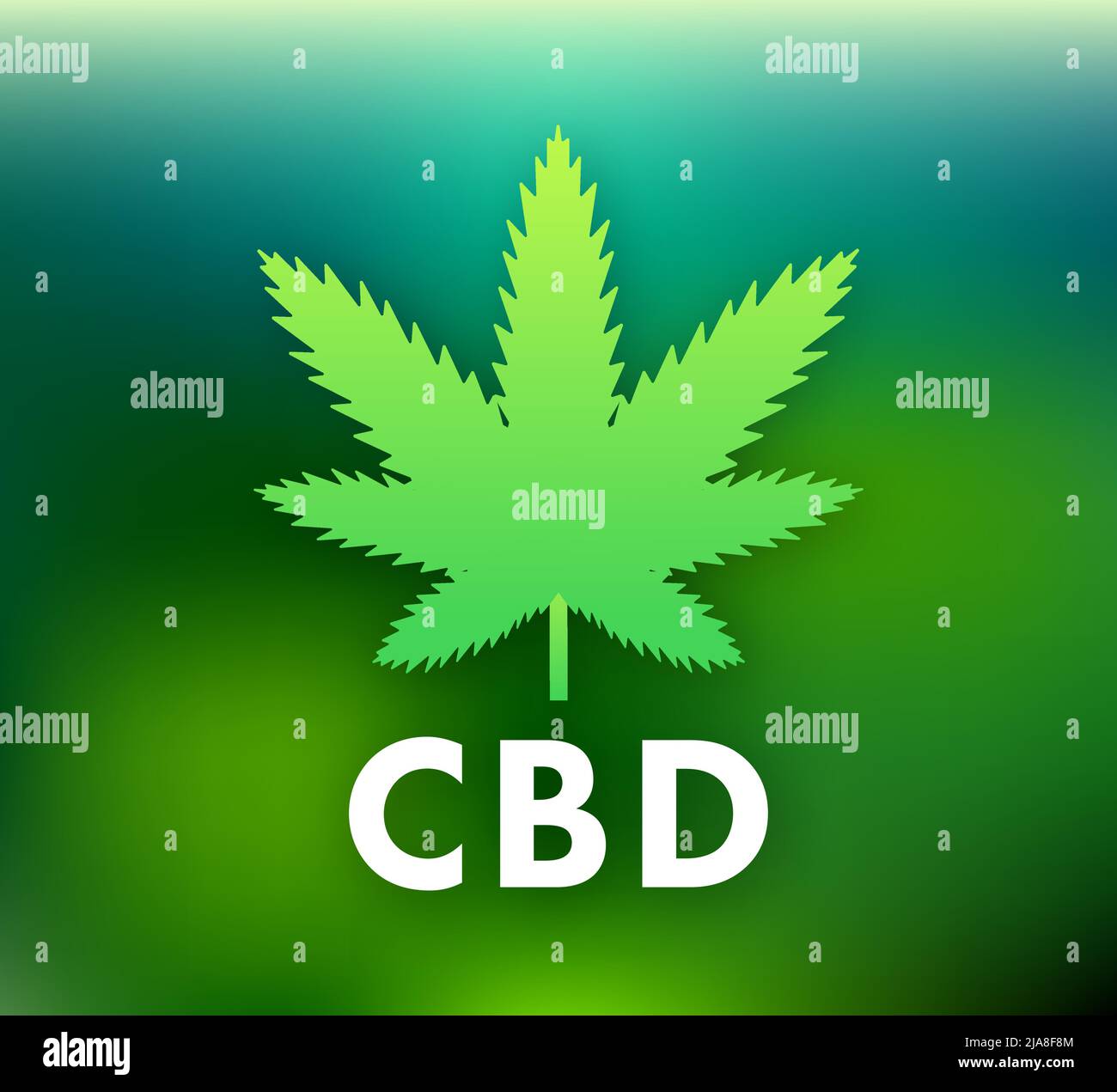 Creative cannabis leaf vector logo icon. Template for CBD Cannabidiol. Vector illustration. Stock Vector
