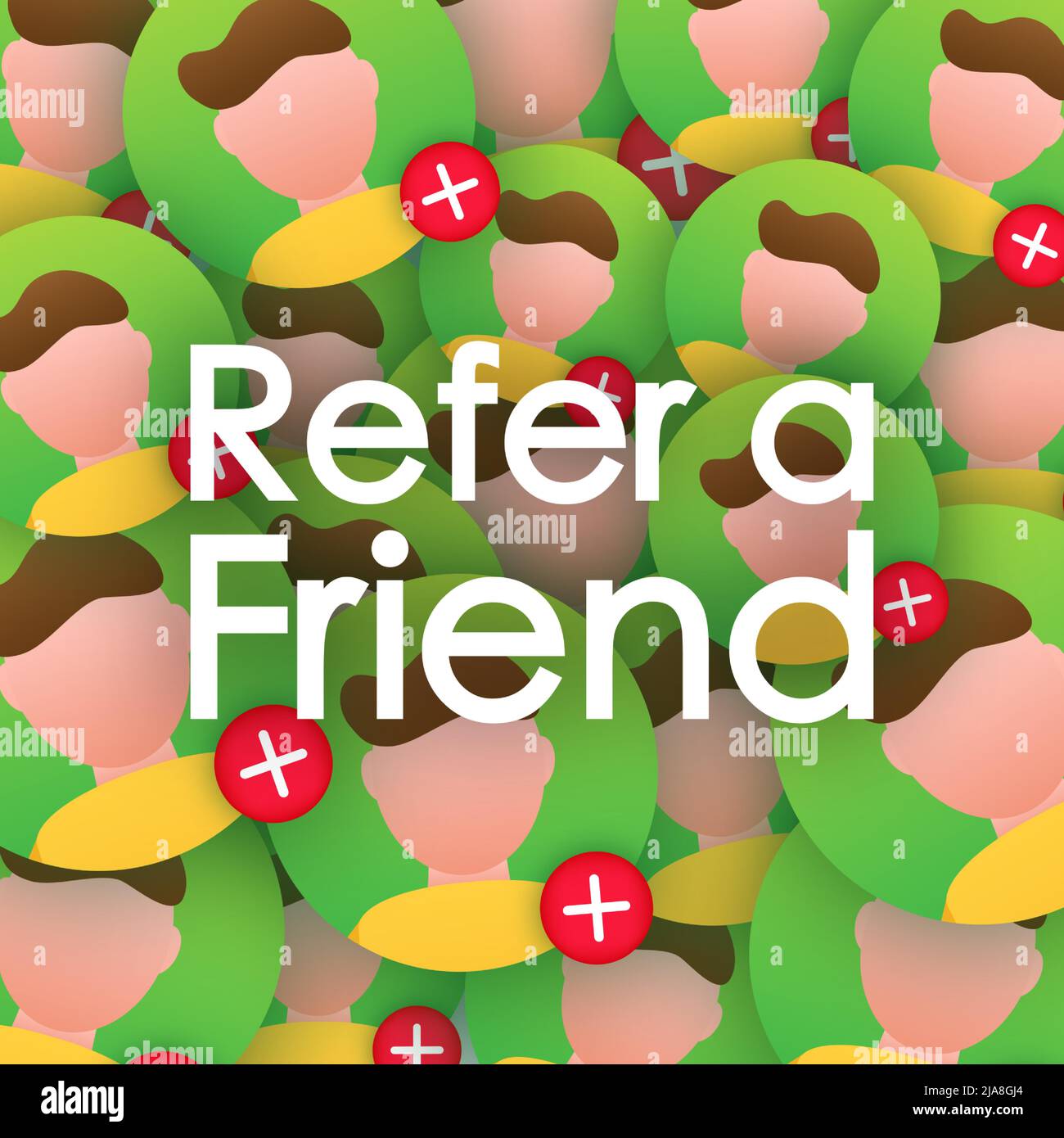 Refer a friend pattern. Referral marketing concept, referring friends ...