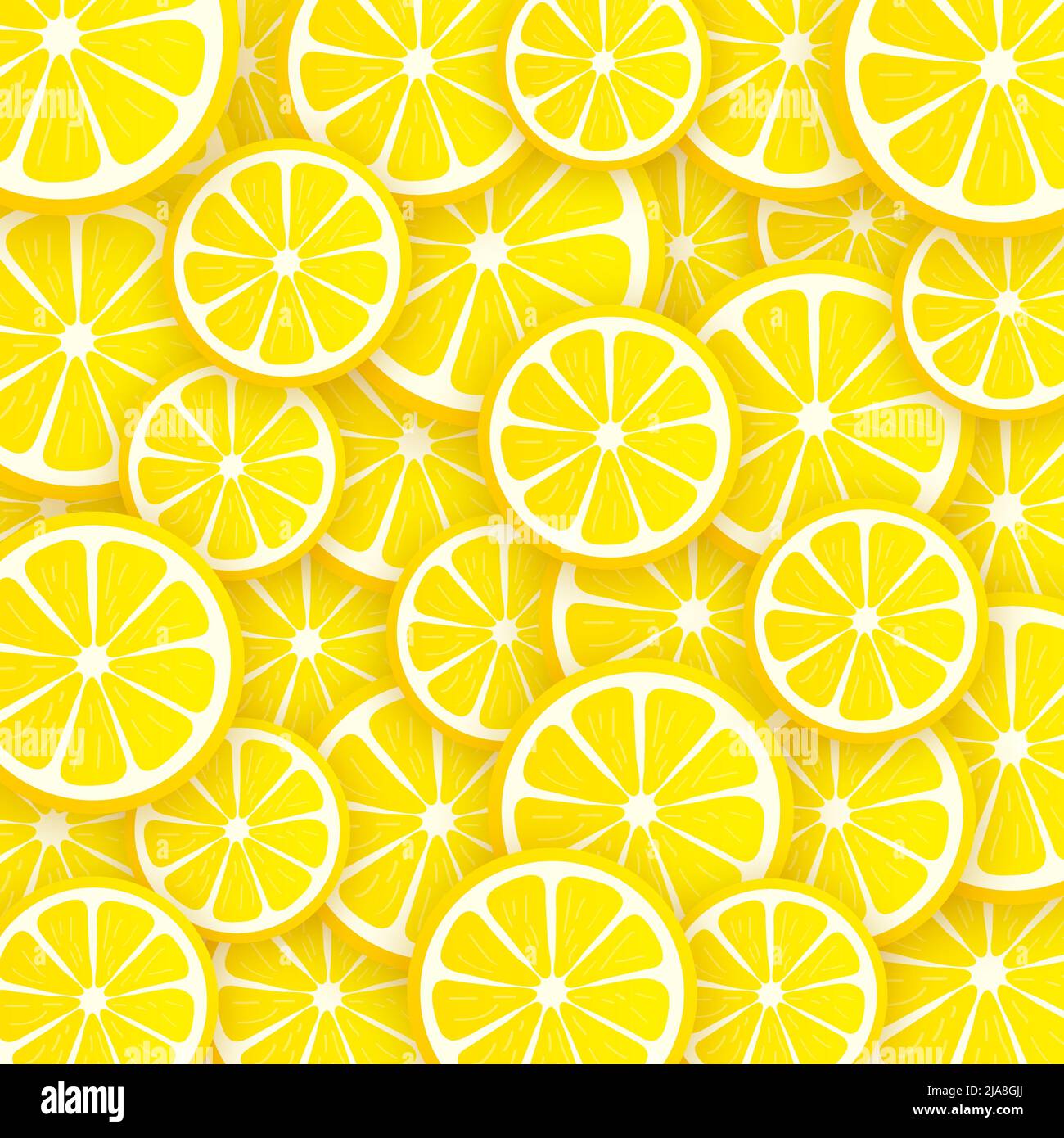 Lemon sticker pattern. Yellow lemon vector illustration isolated on