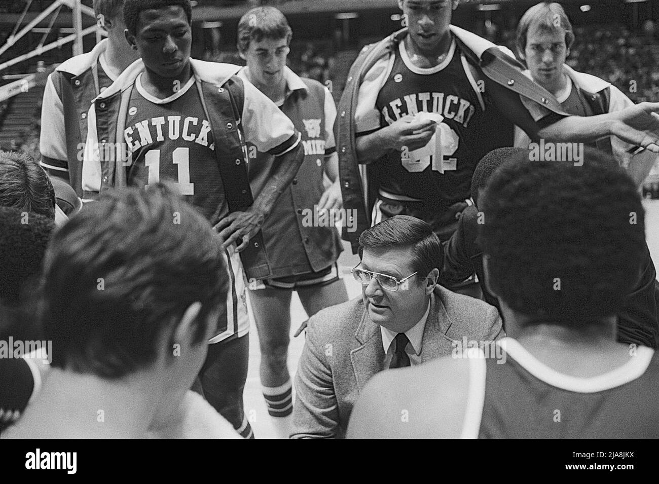 Kentucky coach Joe B. Hall, 1981 North Carolina vs Kentucky Colleger Basketball Stock Photo