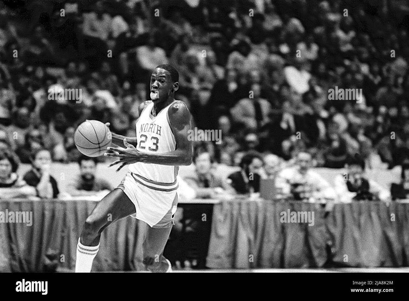 Michael Jordan, North Carolina Freshman, Kentucky, 1981 North Carolina vs Kentucky Colleger Basketball Stock Photo