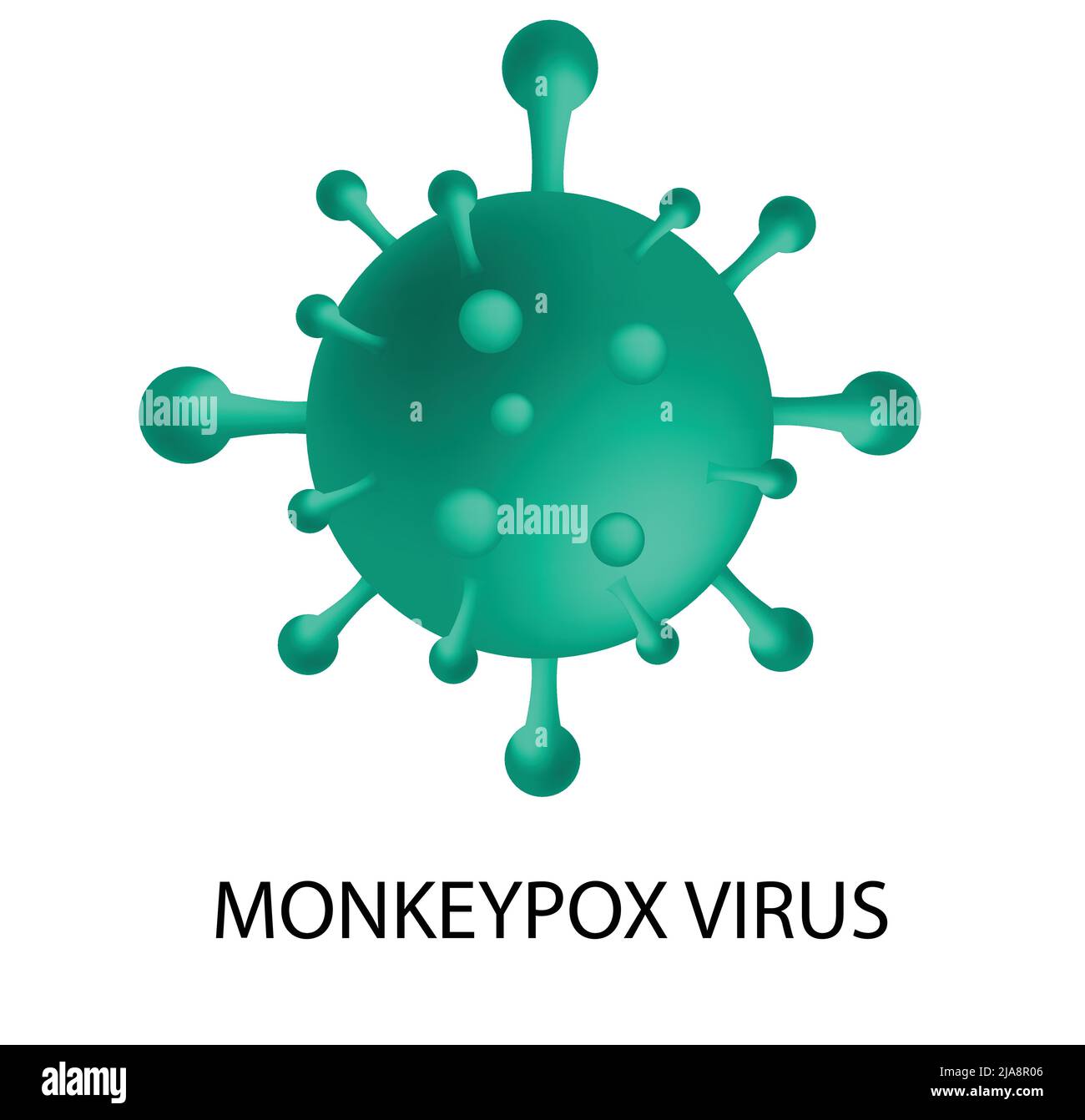 Monkeypox virus in green isolated on white background. vector illustration Stock Vector