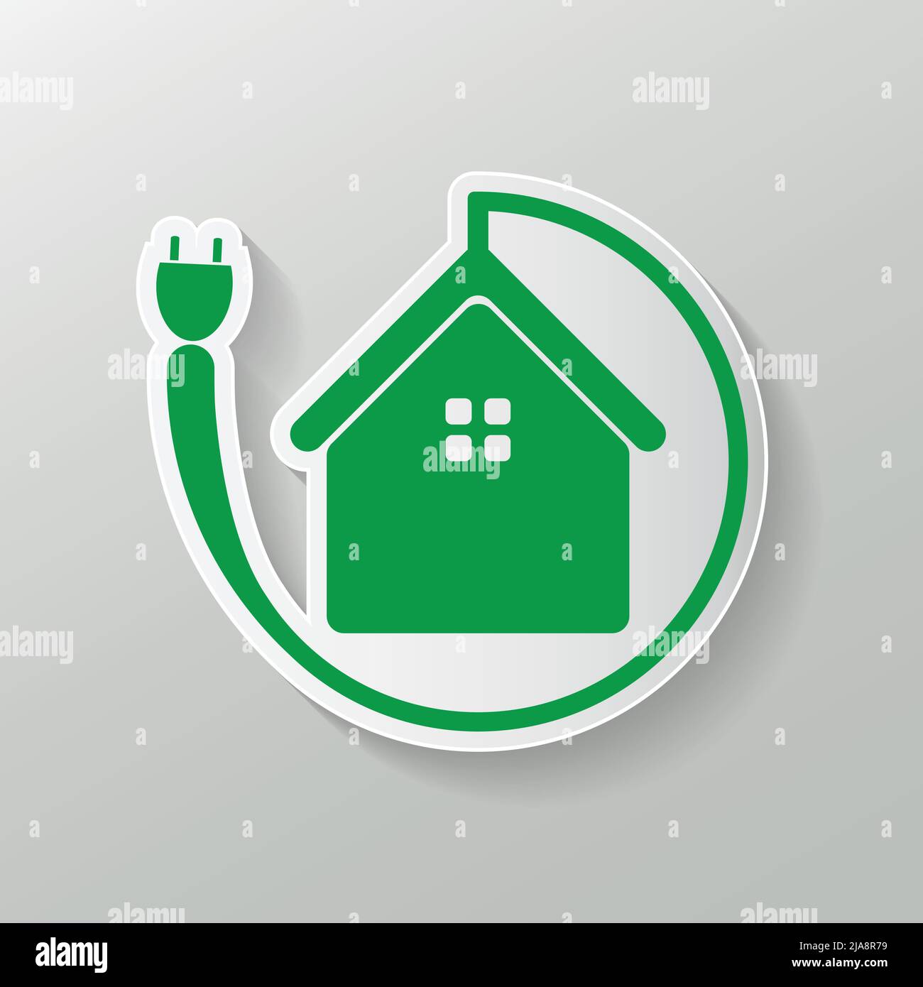 Green home concept isolated on white background,Vector illustration Stock Vector