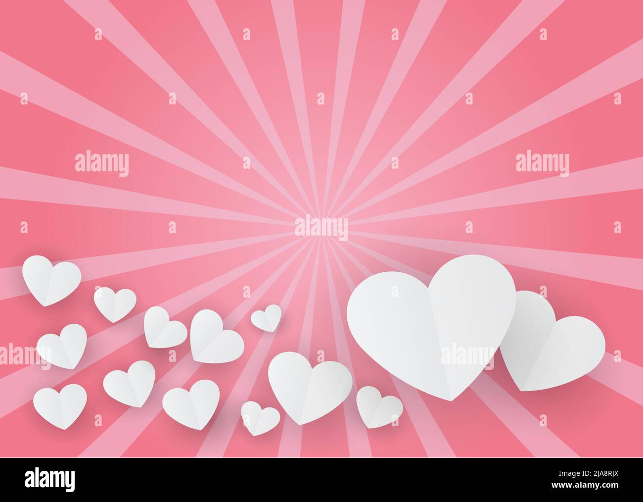 Valentine card With a small white heart on a pink background,Vector ...