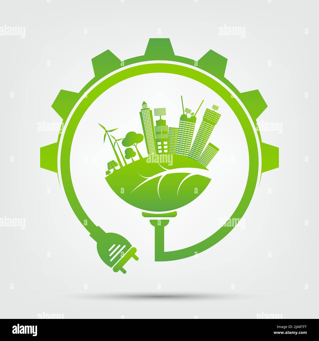 Energy ideas save the world concept Power plug green ecology Stock ...