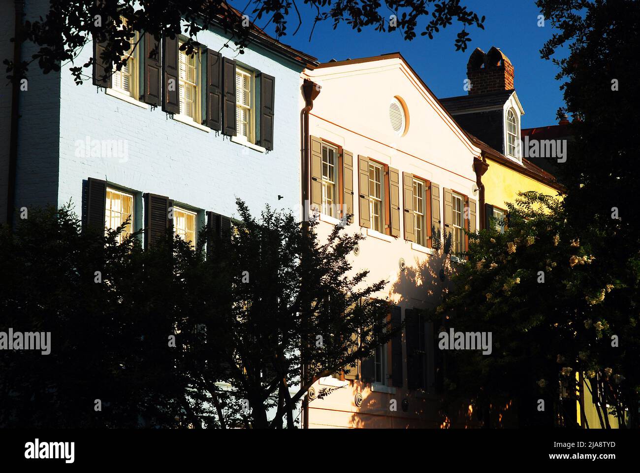 Row Houses in Charleston, South Carolina Stock Photo