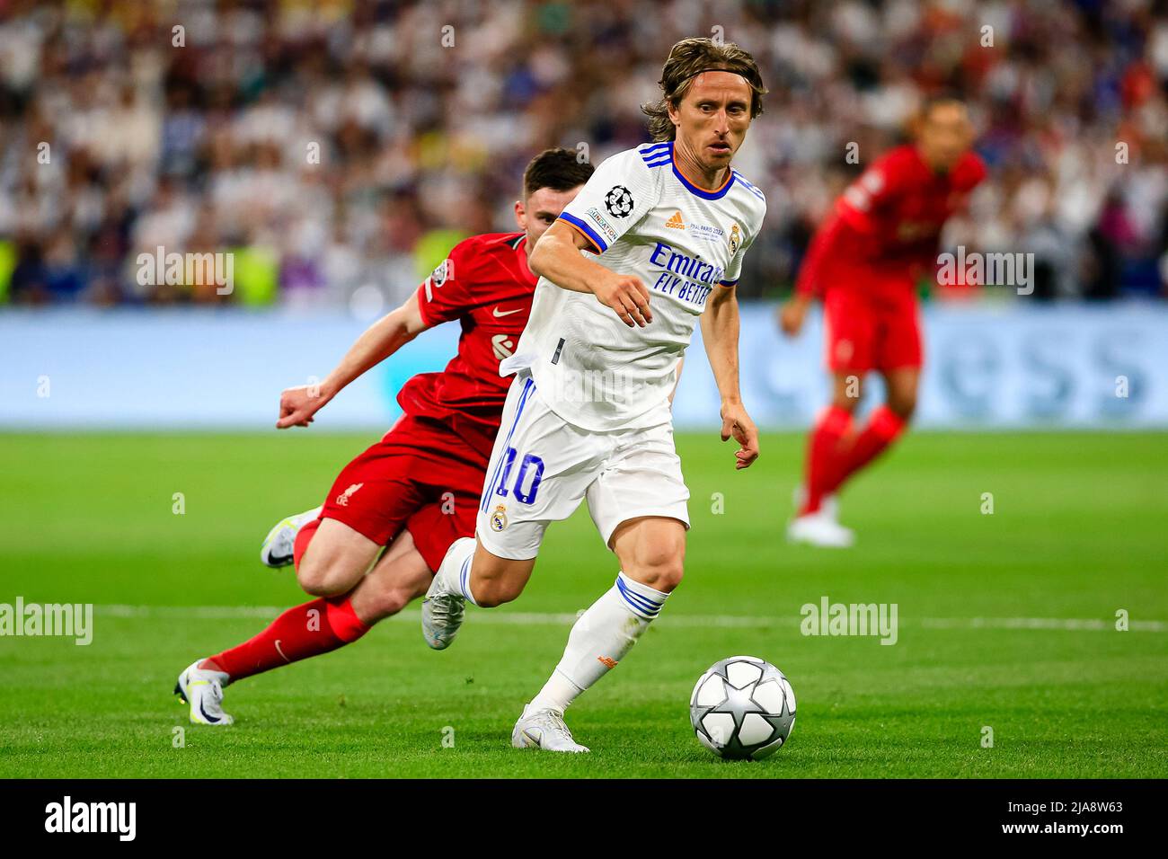 L-R) Andy Robertson (Liverpool), Luka Modric (Real), MAY 26, 2018