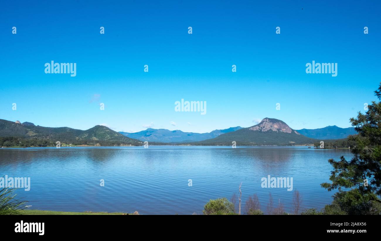 Lake Moogerah, looking SW to Mt Greville Stock Photo