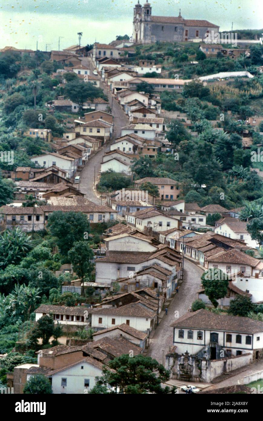 Hillside street in Ouro Preto, that was the main center of Brazilian