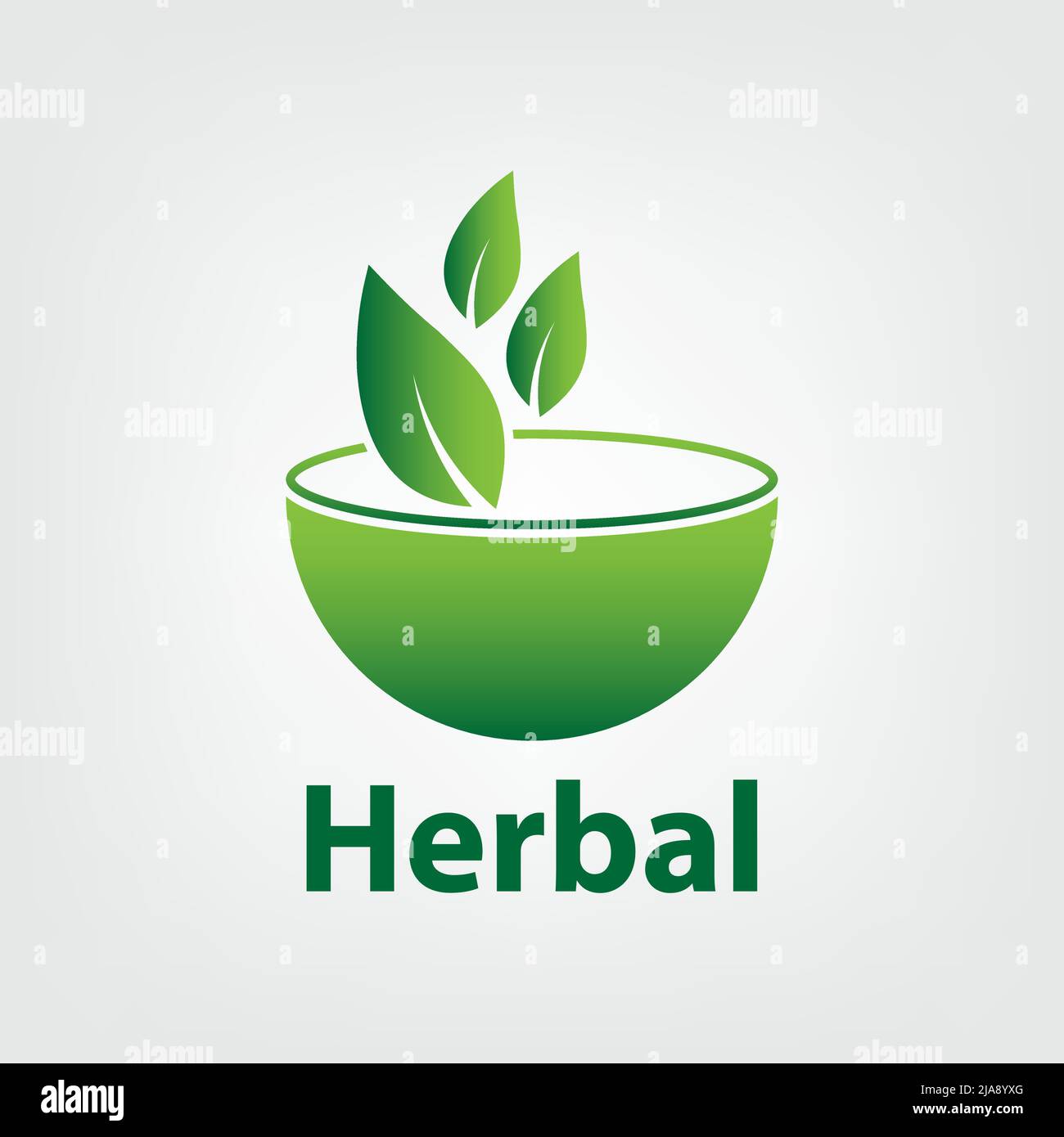 green herbal logo template,herbal 100 on white background Stock Vector ...