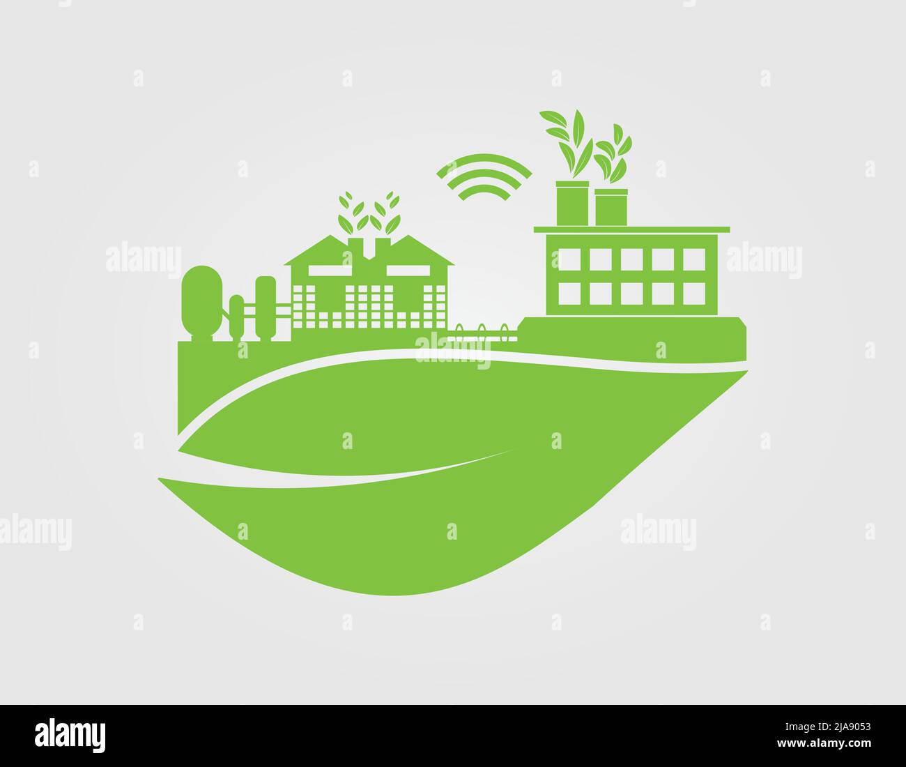 Factory ecology,Industry icon,Clean energy with eco-friendly concept ideas.vector illustration Stock Vector