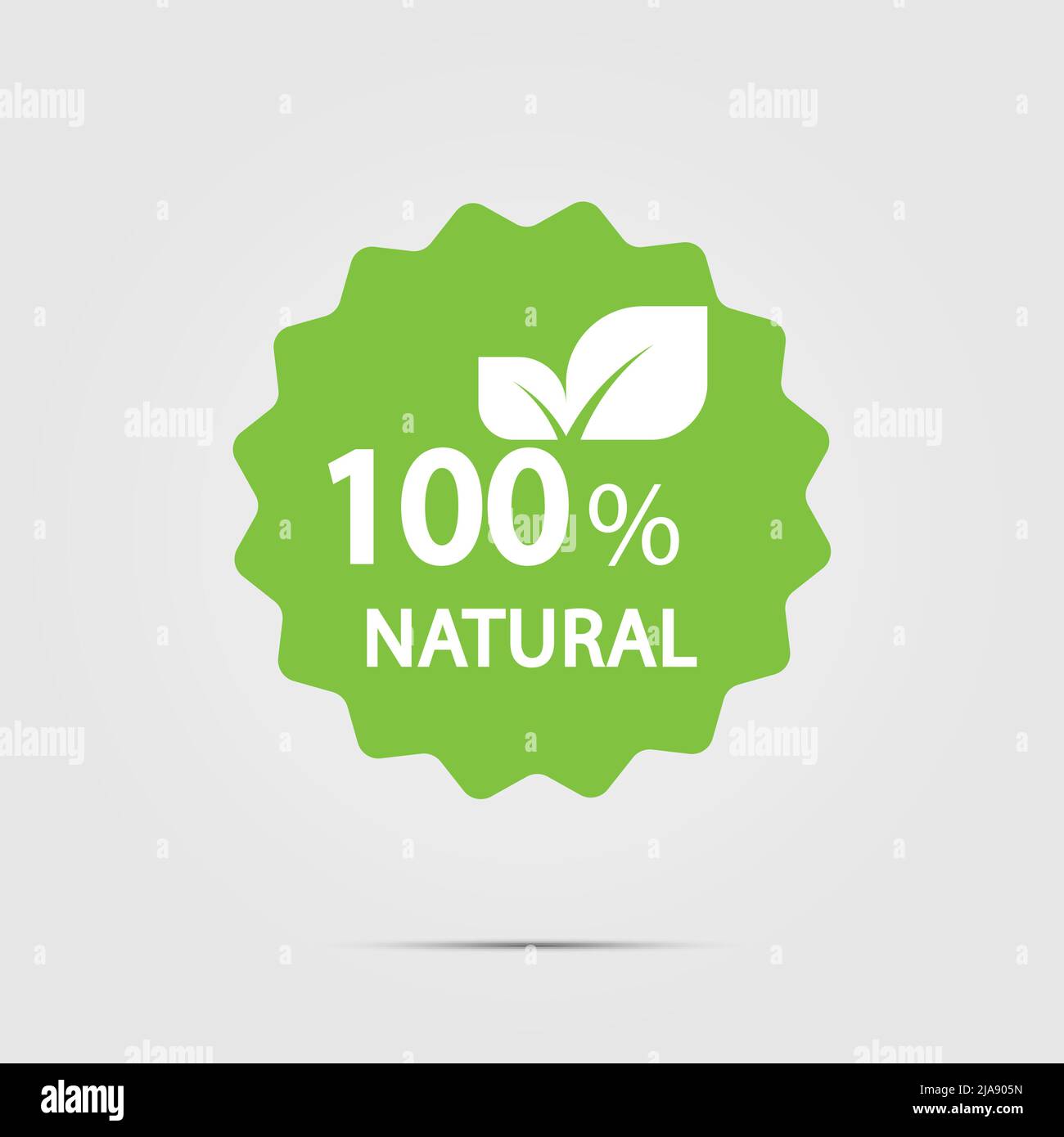 100 percent natural label. Vector illustration. Stock Vector