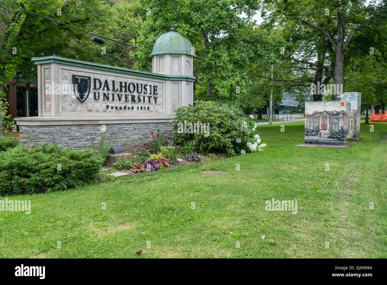 Halifax, Canada 9 August 2021 Dalhousie University sign Stock Photo