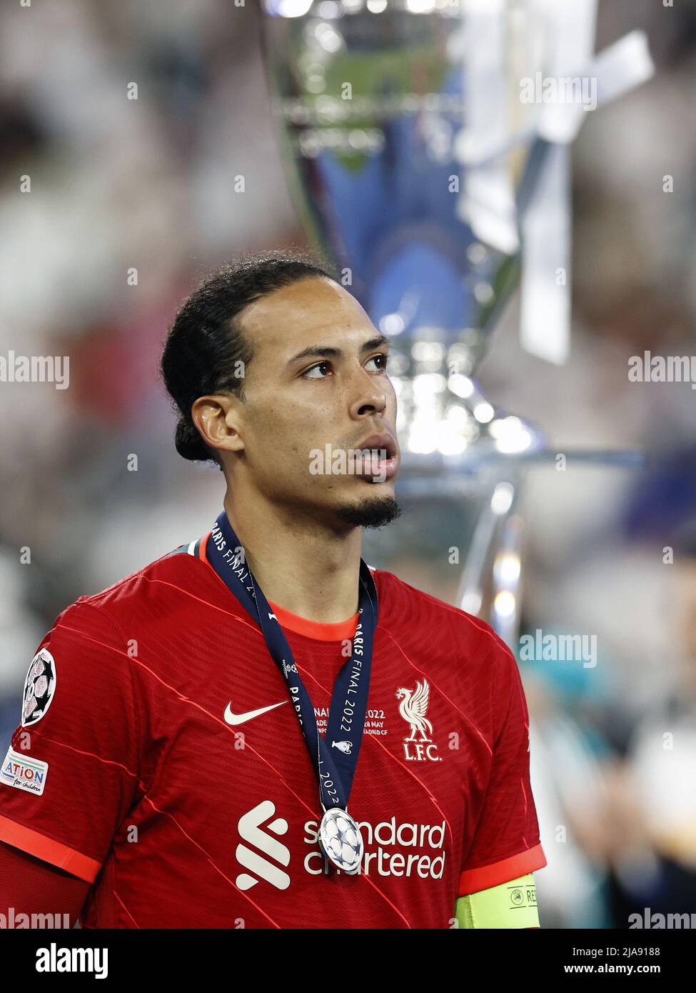 Paris, France. 28th May, 2022. PARIS - Virgil van Dijk of Liverpool FC  during the UEFA Champions League final match between Liverpool FC and Real  Madrid at Stade de Franc on May