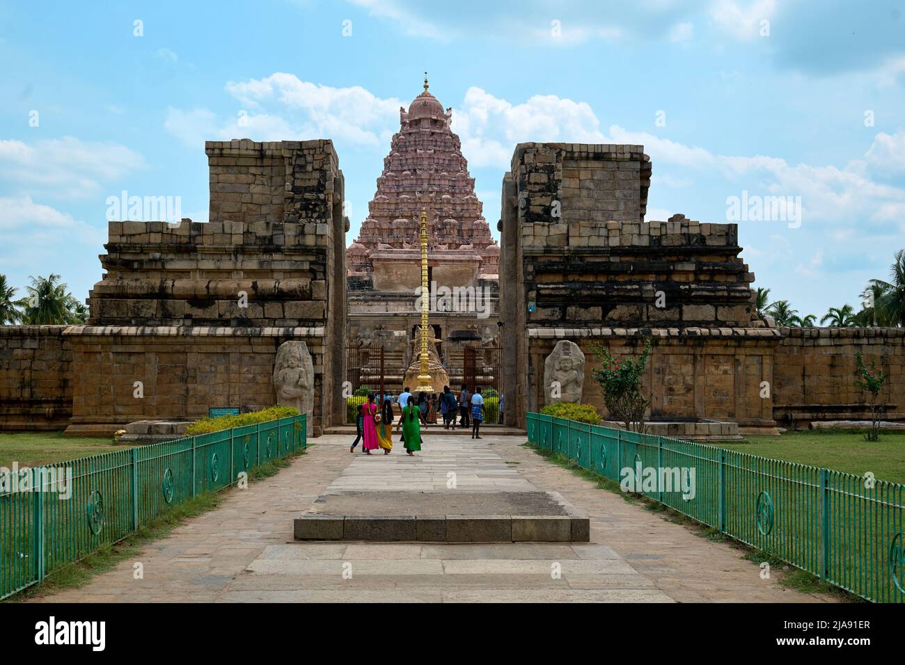 Indian Temple. Great Hindu architecture in Gangaikonda Chola Puram temple, South India. Stock Photo