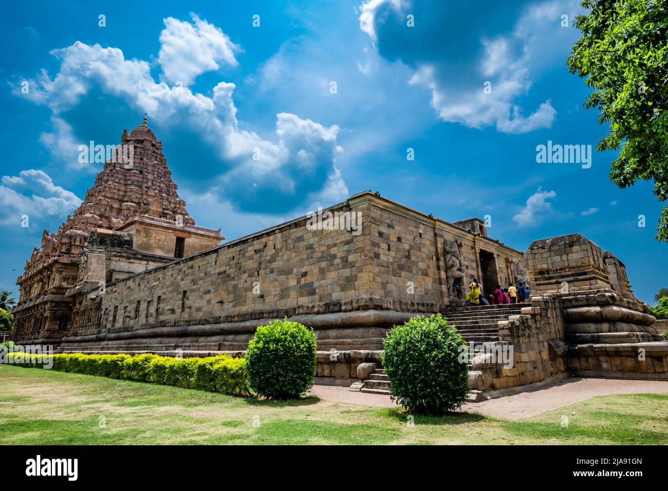 Indian Temple. Great Hindu architecture in Gangaikonda Chola Puram temple, South India. Stock Photo