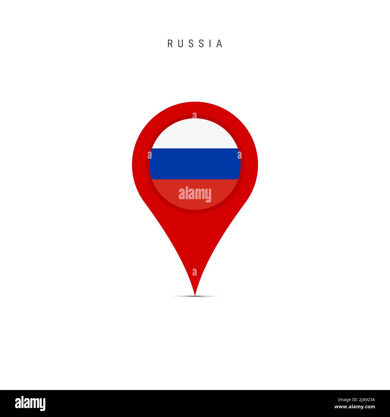 Russia flag & map - Russia - Pin