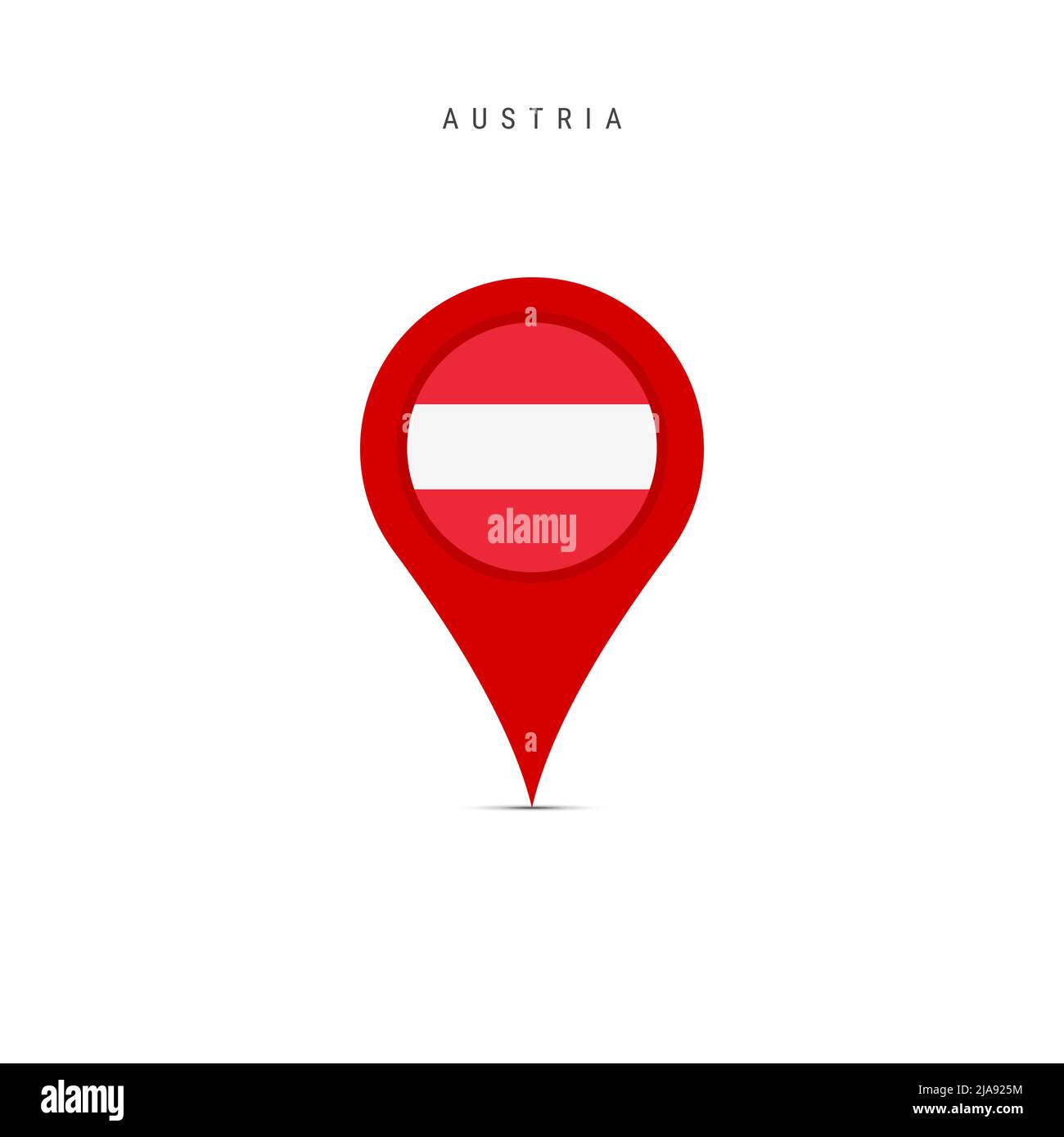 Teardrop map marker with flag of Austria. Austrian flag inserted in the ...