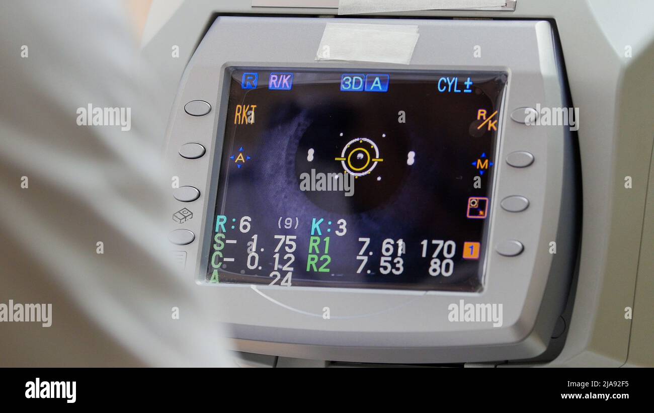 Ophthalmology treatment - a special optometry equipment - visual acuity ...