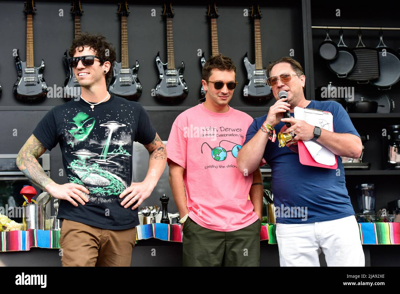 Napa, California, USA. 28th May, 2022.  21 Pilots performing on the Williams and Sonoma culinary stage day 2 of BottleRock 2022 Music Festival. Credit: Ken Howard/Alamy Live News Stock Photo