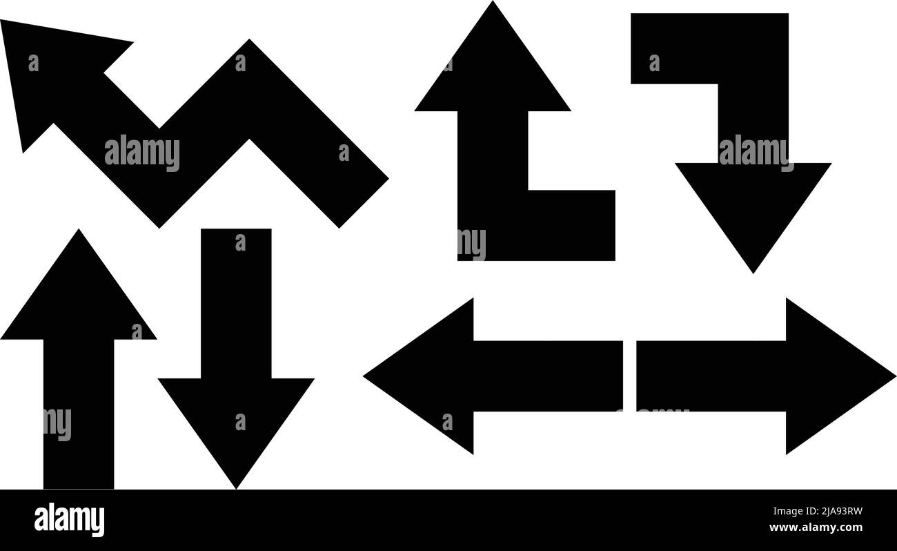 Arrow icon set of various shapes. Editable vector. Stock Vector