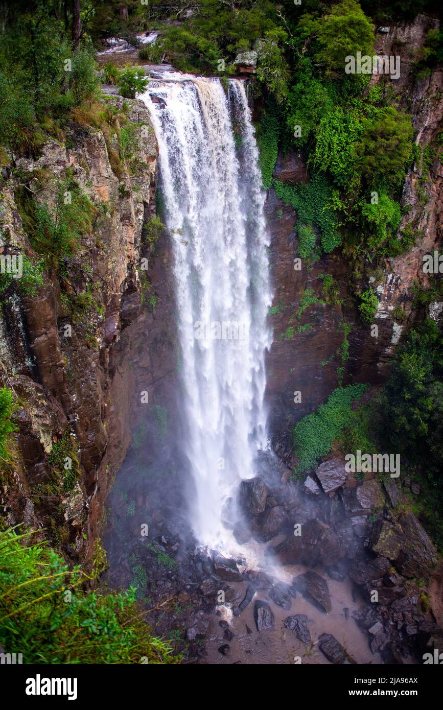 Queen Mary Falls waterfall after rain near Killarney Queensland Stock