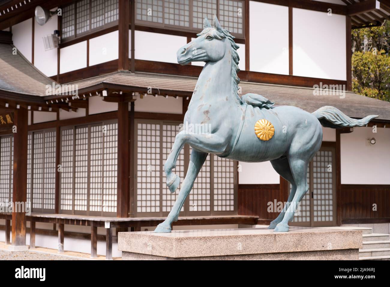 Shimme Horse at Hiroshima Gokoku Shrine, Hiroshima City, Western Honshu, Japan Stock Photo