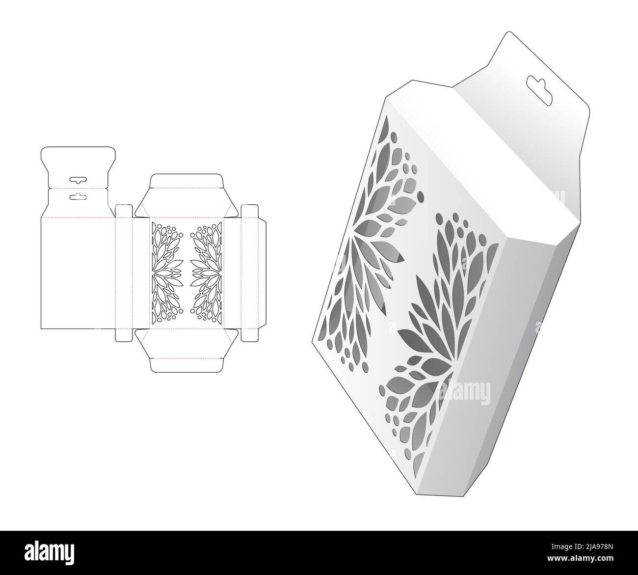 packaging box die cut template and 3D mockup Stock Vector Image & Art ...