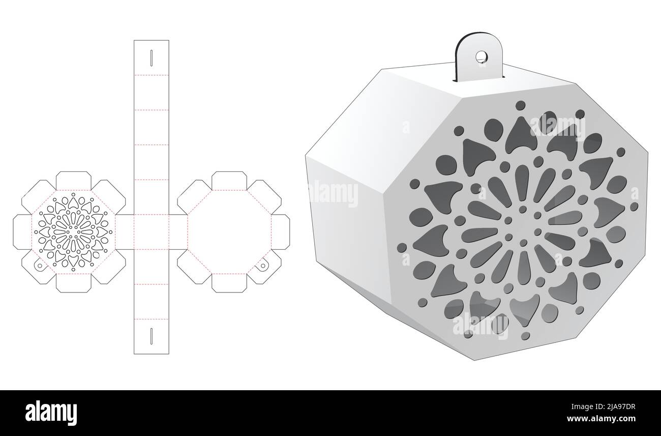 packaging box die cut template and 3D mockup Stock Vector Image & Art