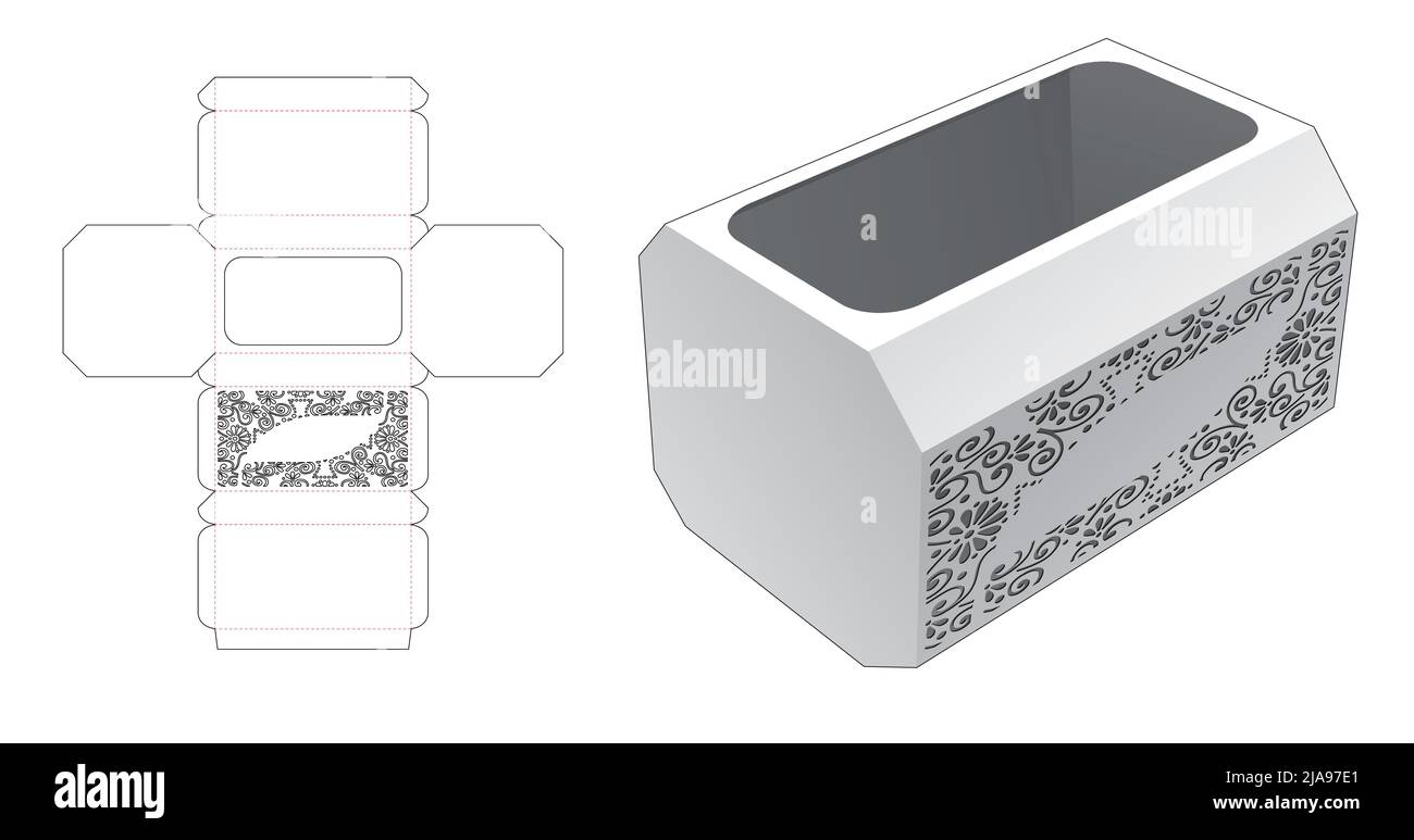 packaging box die cut template and 3D mockup Stock Vector Image & Art ...