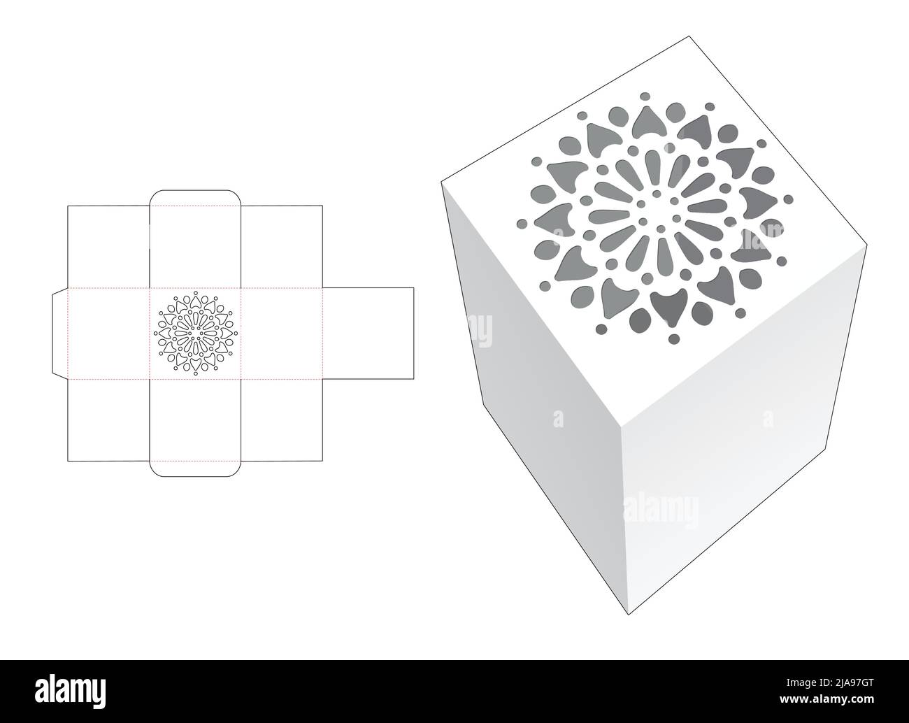 packaging box die cut template and 3D mockup Stock Vector Image & Art ...