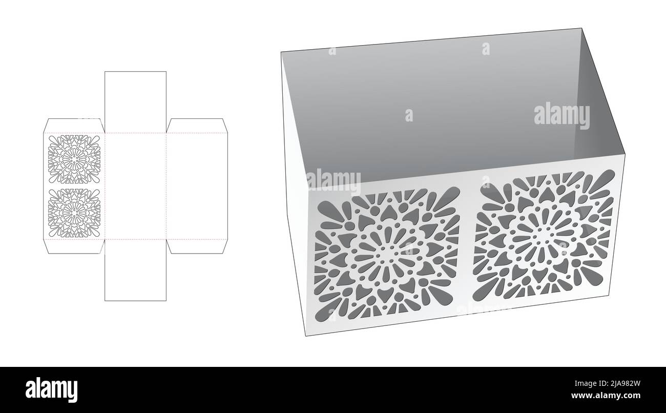 packaging box die cut template and 3D mockup Stock Vector Image & Art ...