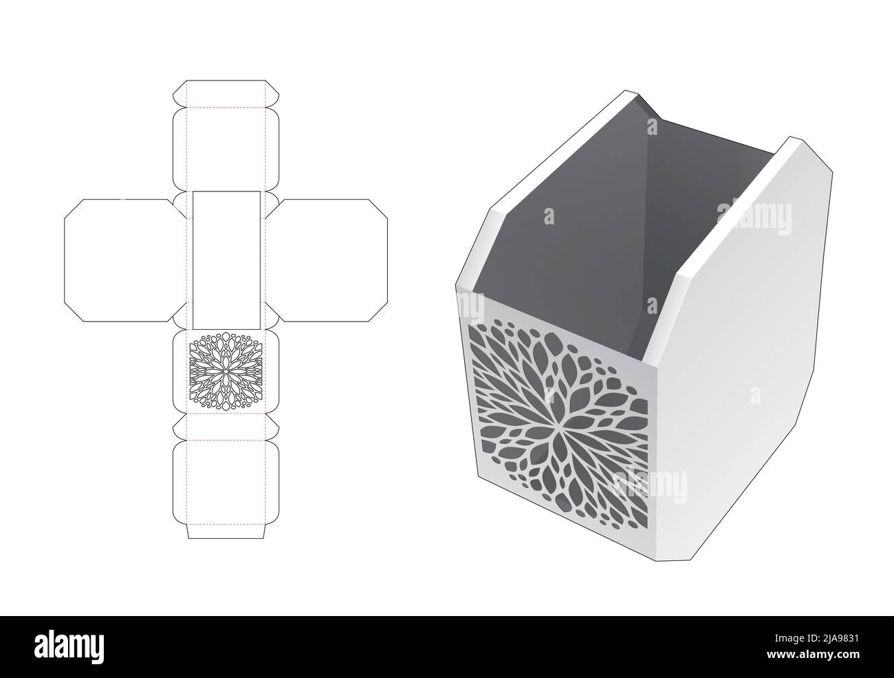 packaging box die cut template and 3D mockup Stock Vector Image & Art ...